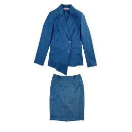 Online order to make plaid women's suits fashion design waist trim irregular hem design office suit supplier  Checkered suit SKLS102 Online order to make plaid women's suits fashion design waist trim irregular hem design office suit supplier  Checkered suit SKLS102